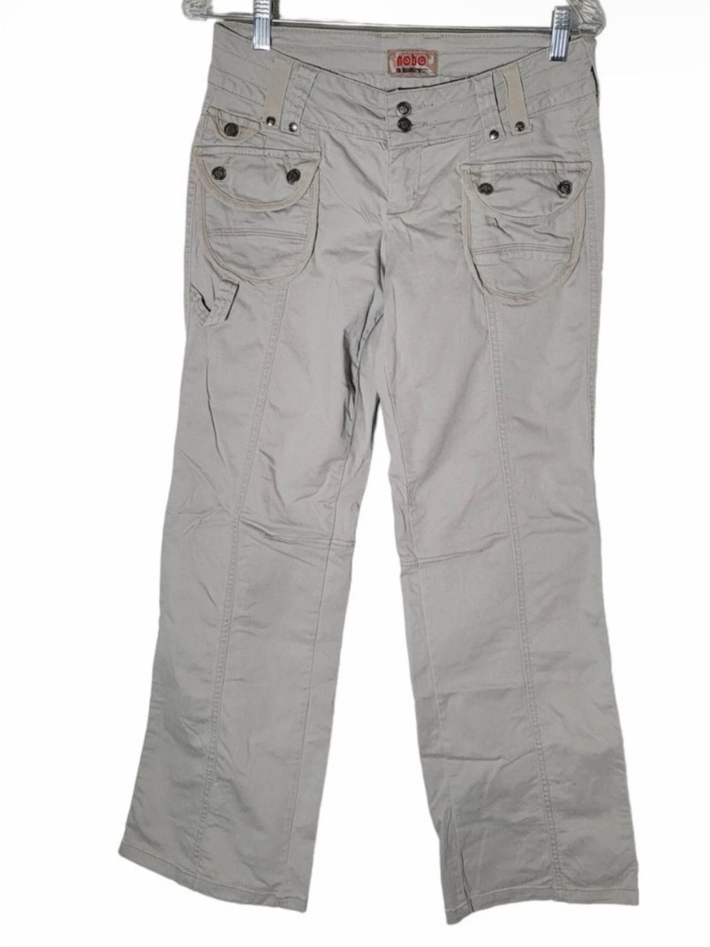 NOBO Women's Beige Wide-Leg Cargo Jeans
